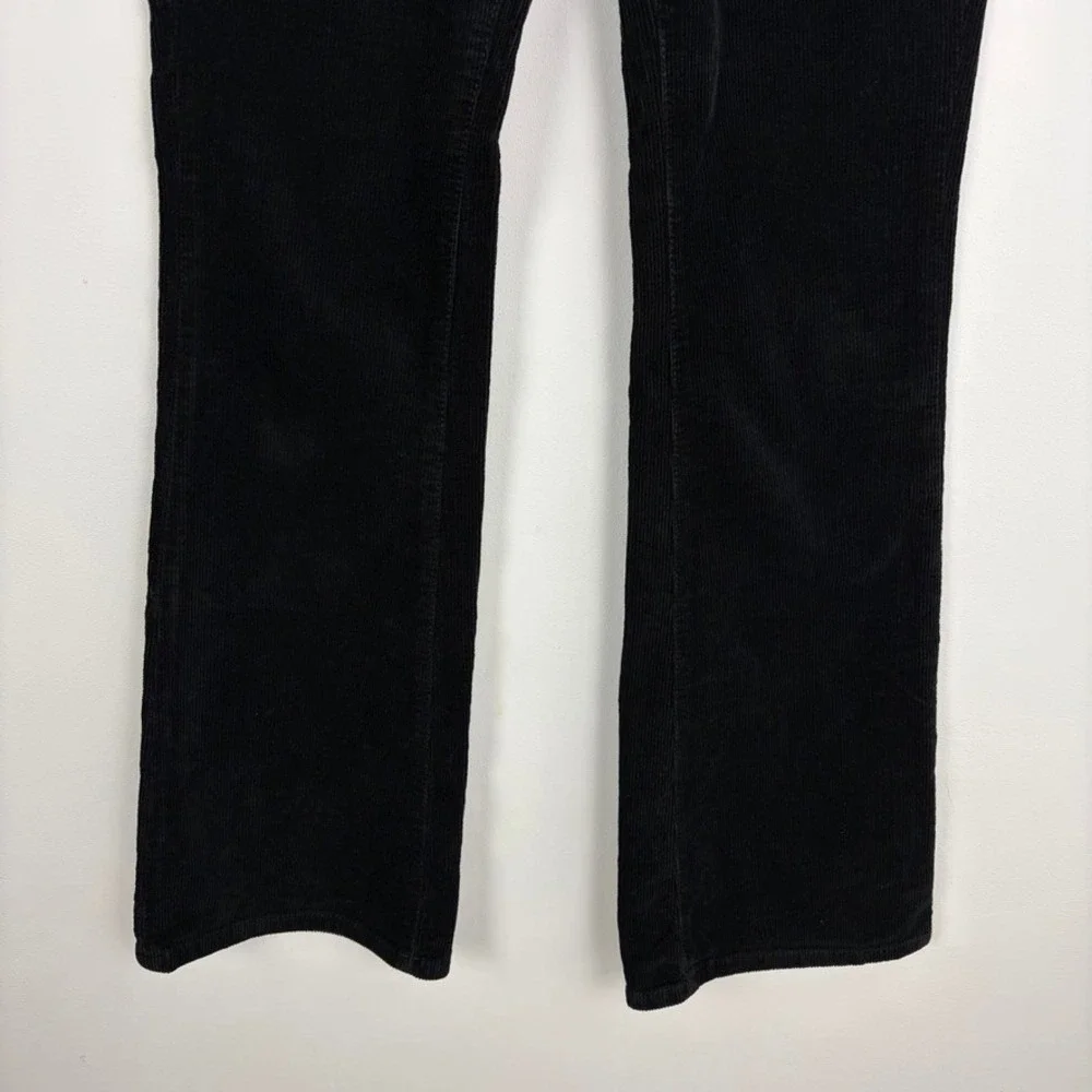 Pilcro Anthropologie Black Corduroy Bootcut Pants Retro 70s Subtle Flare Size 26
